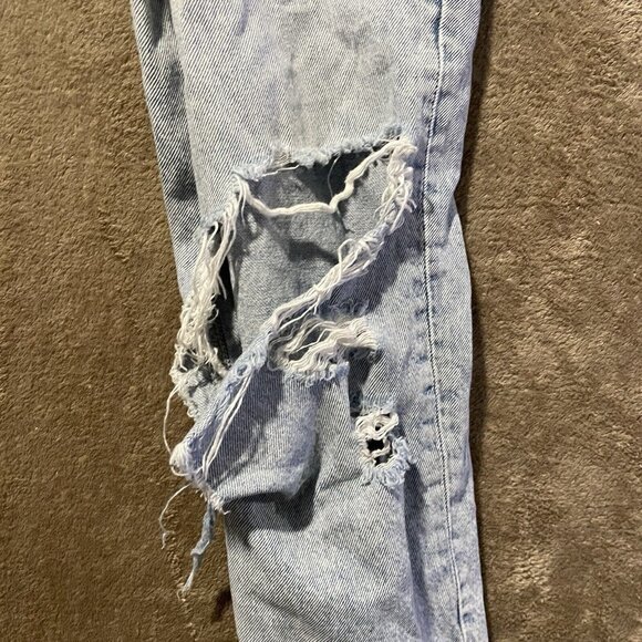 & Denim By H&M Jeans Women Sz 4 Loose Mom Ultra High Waist Ankle Length Distress - Picture 7 of 11